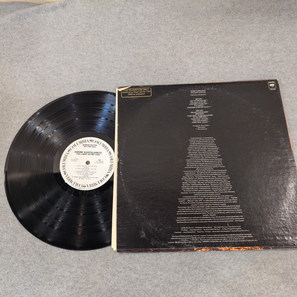 Andre Kostelanetz You Light Up My Life Vinyl LP Promo Columbia JC 35328 1978 - Picture 2 of 2